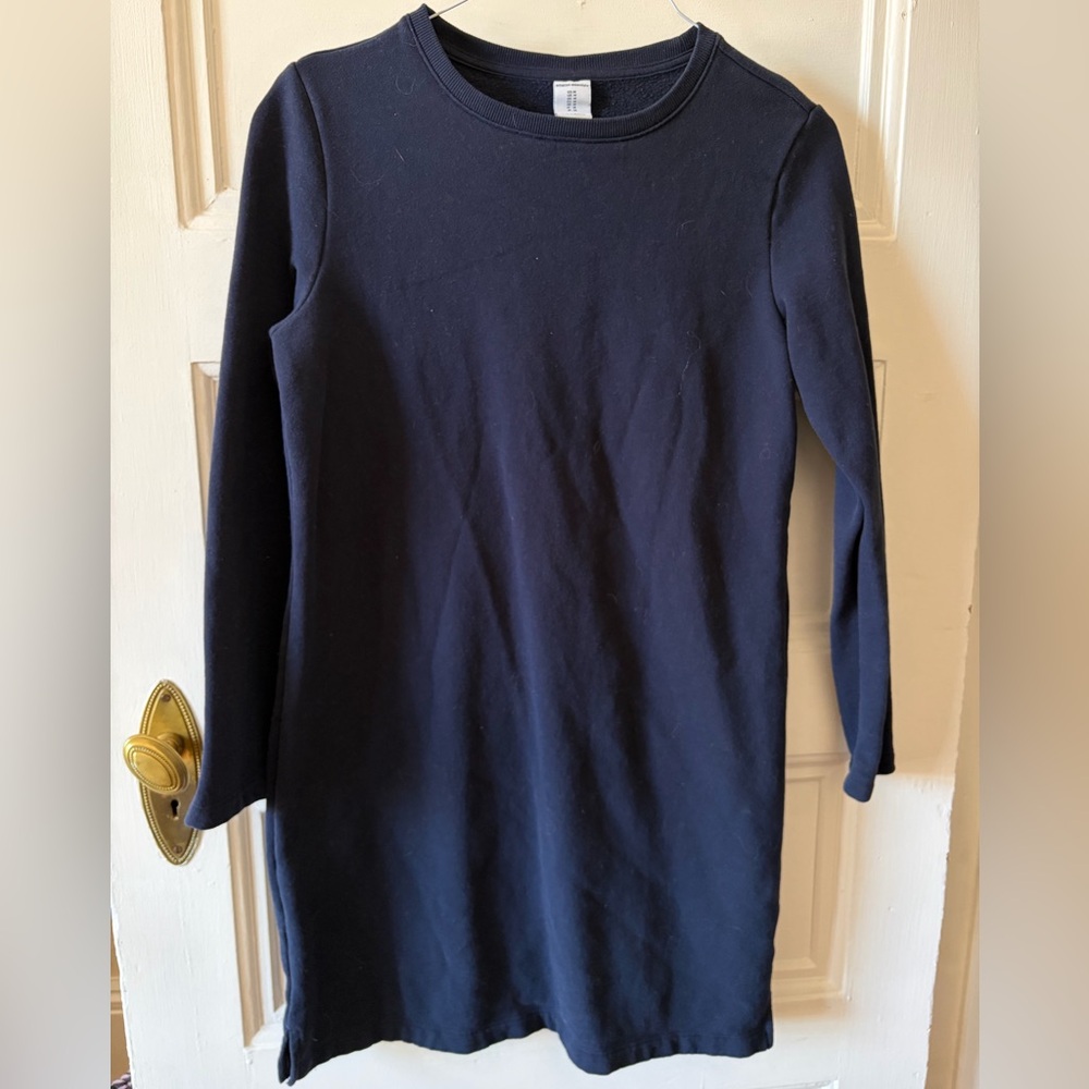 🌻Navy Long Sleeve Sweatshirt Dress